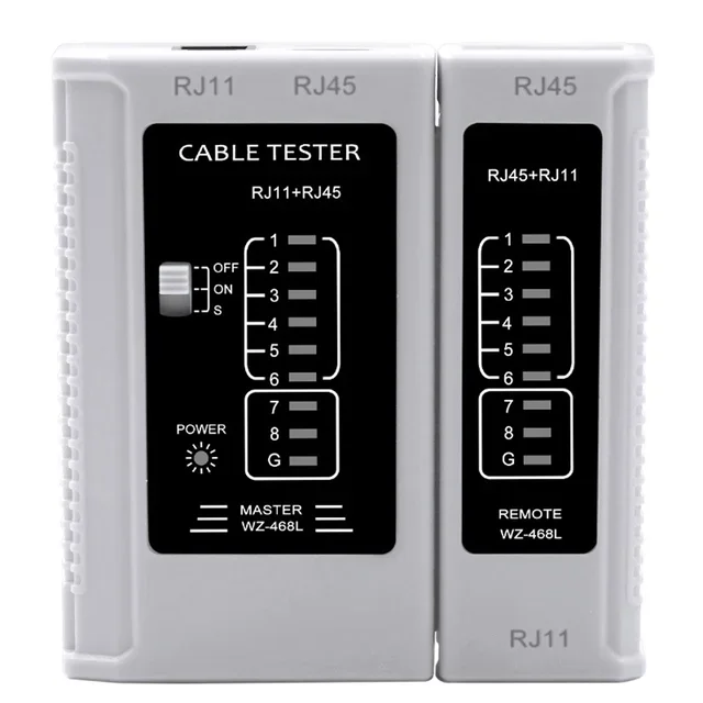 Testador de Cabos RJ45 e RJ11 com unidade remota